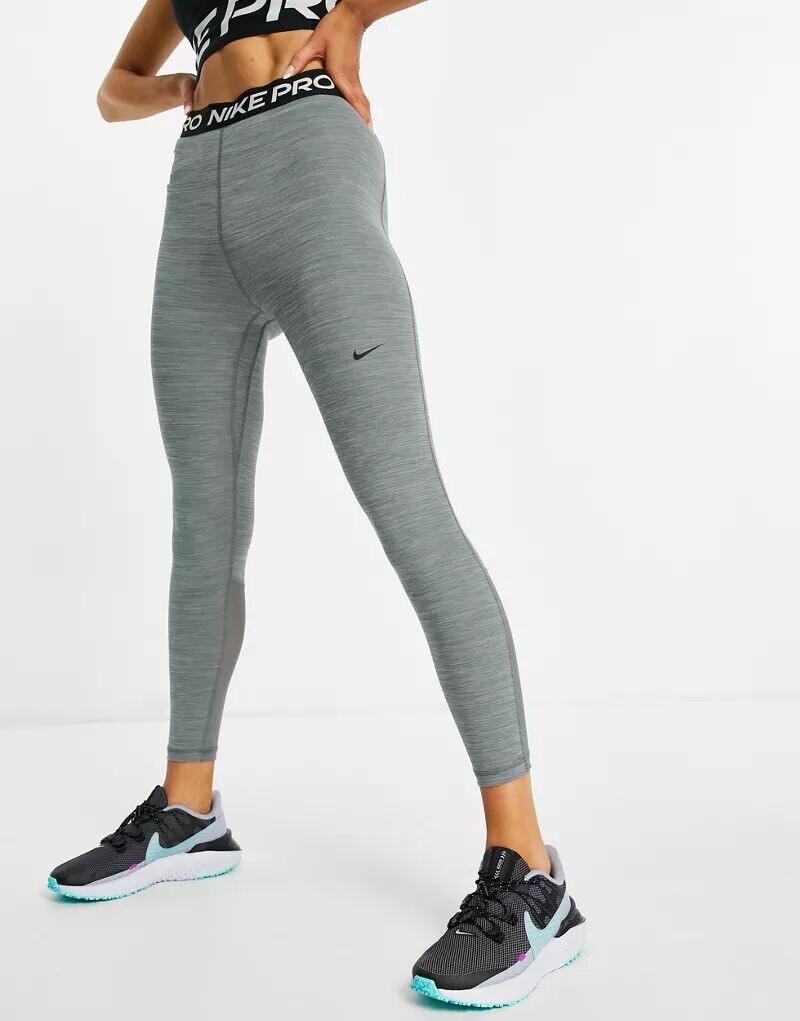Серые леггинсы с высокой талией 7/8 Nike Pro Training 365