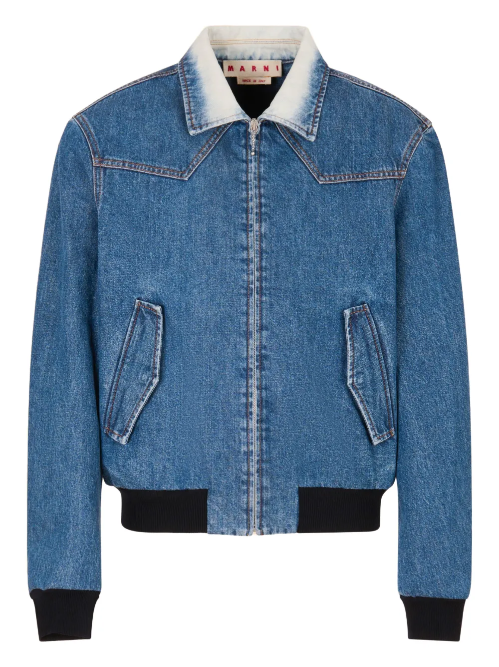 

Бомбер с выбеленным эффектом Marni, синий