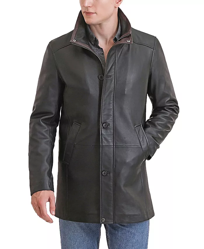 

Мужское кожаное пальто Byron Car Coat BGSD, черный