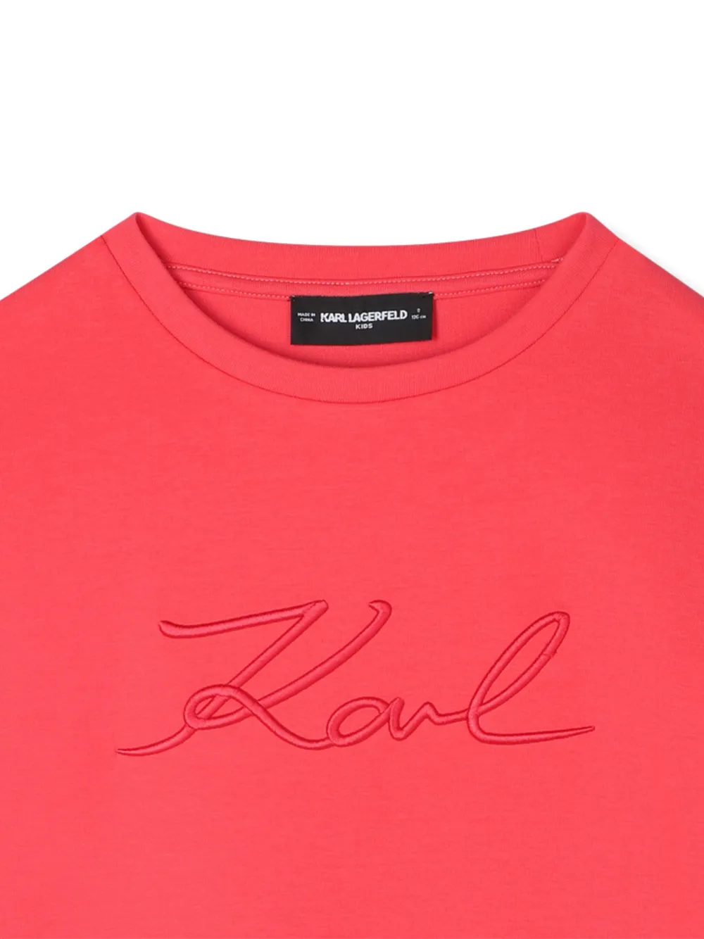 Платье-толстовка с вышитым логотипом KARL LAGERFELD KIDS, красный — фото 3