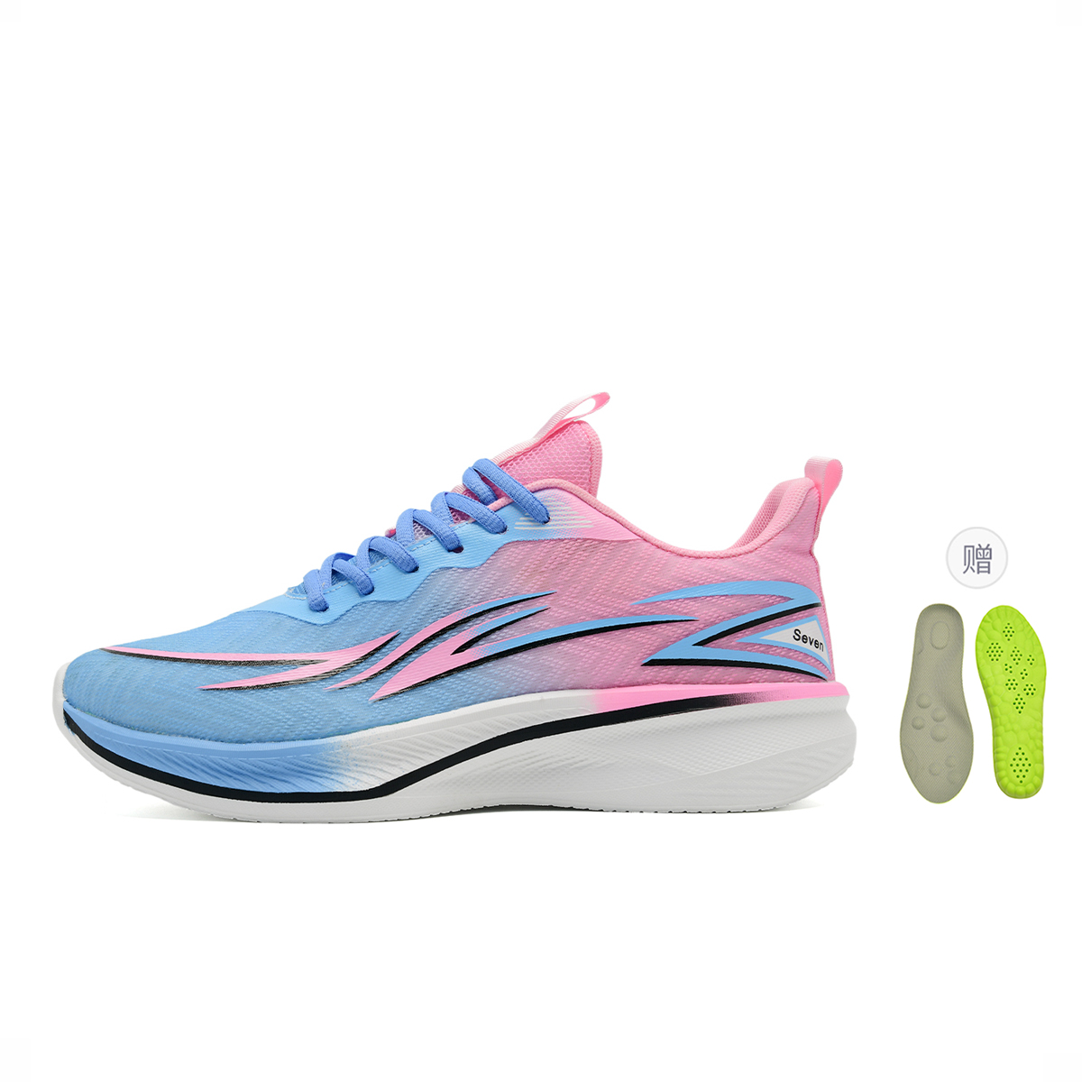 

7 SEVFUN Низкие кроссовки унисекс бирюзово-зеленые бело-розово-голубые [с бесплатными резиновыми стельками], цвет White Pink Blue[Free Rubber Cushion Included]