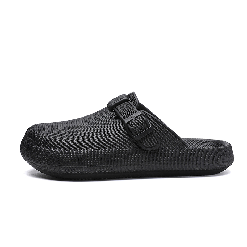 Тихие нескользящие тапочки с закрытым носком Unisex GAISIDULANTE, черный — фото 3