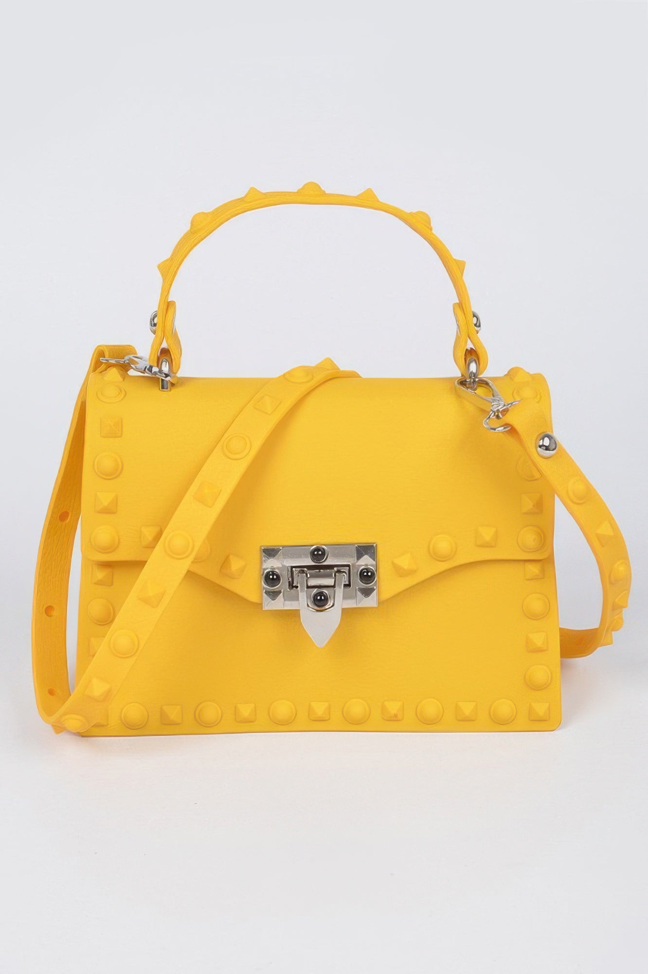 

Монохромный клатч с шипами FASHNZFAB, желтый