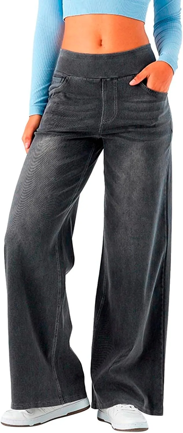 

Женские джинсы High Waisted Straight Leg с эффектом контроля живота XovLAHzY