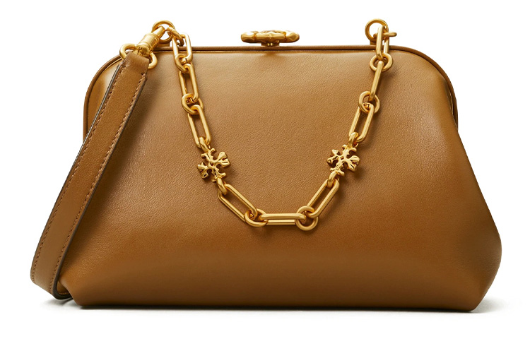 

Кожаная женская сумка через плечо коричневого цвета TORY BURCH