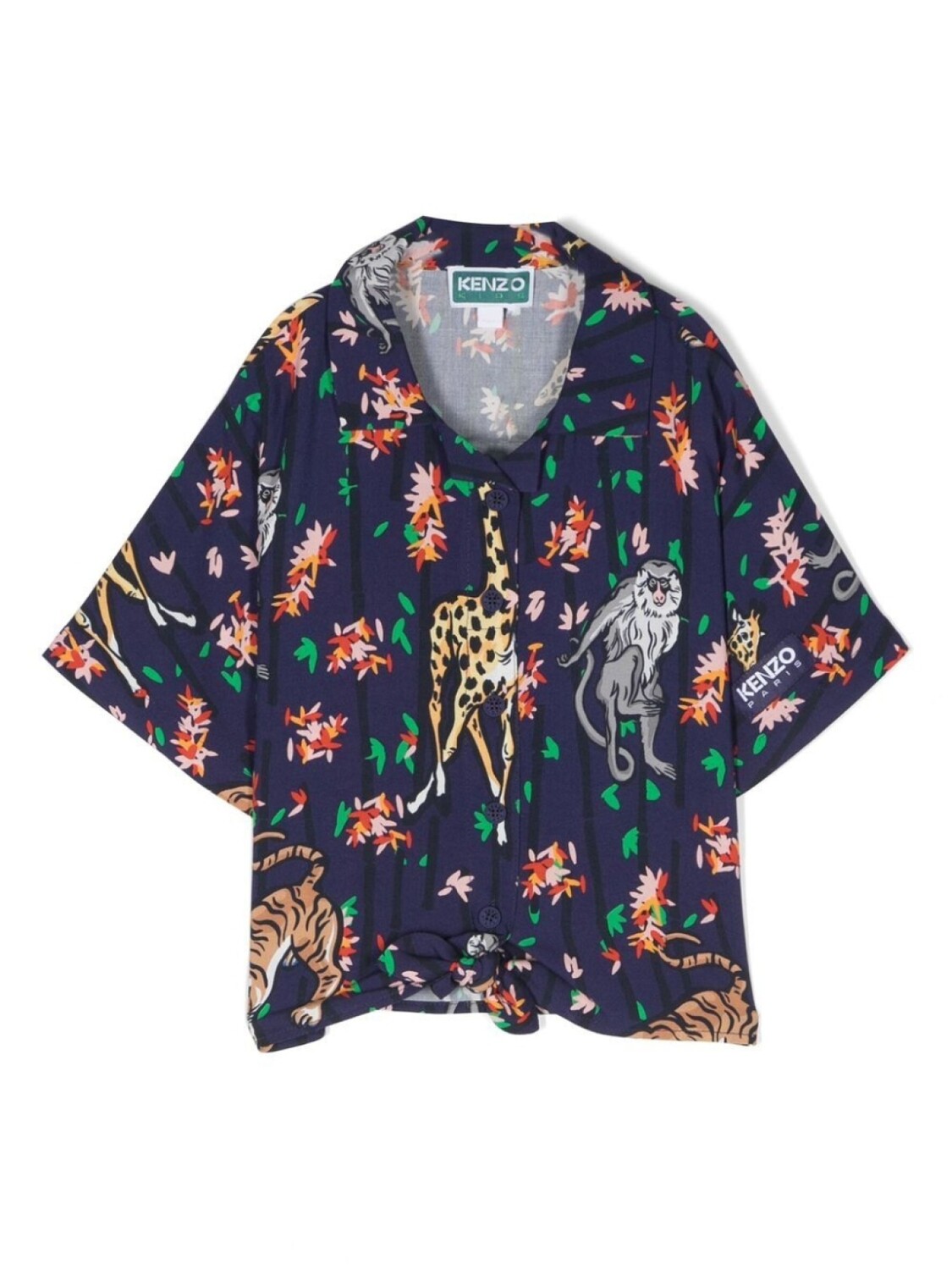 

Футболка с графичным принтом Kenzo Kids, синий