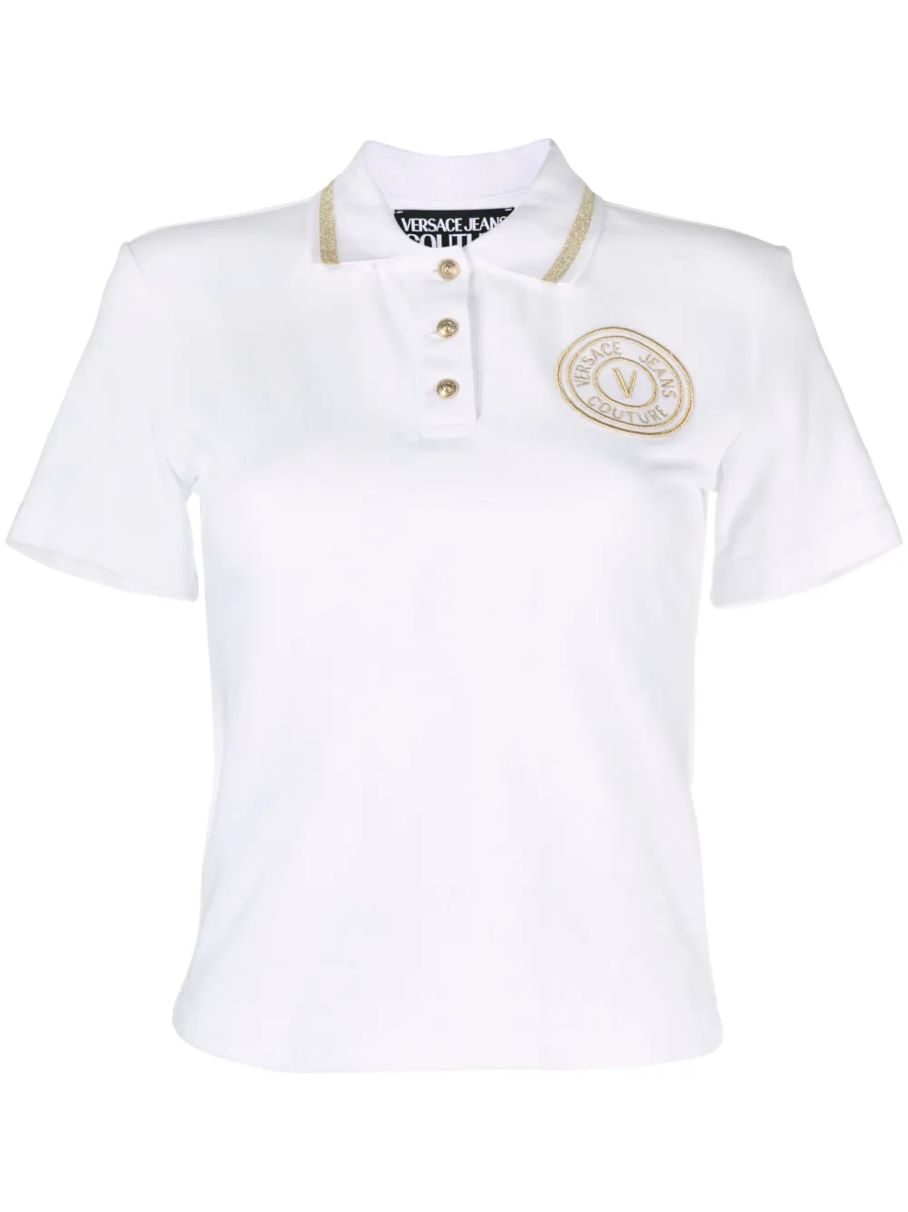 

Рубашка поло с логотипом V-Emblem Versace Jeans Couture, белый