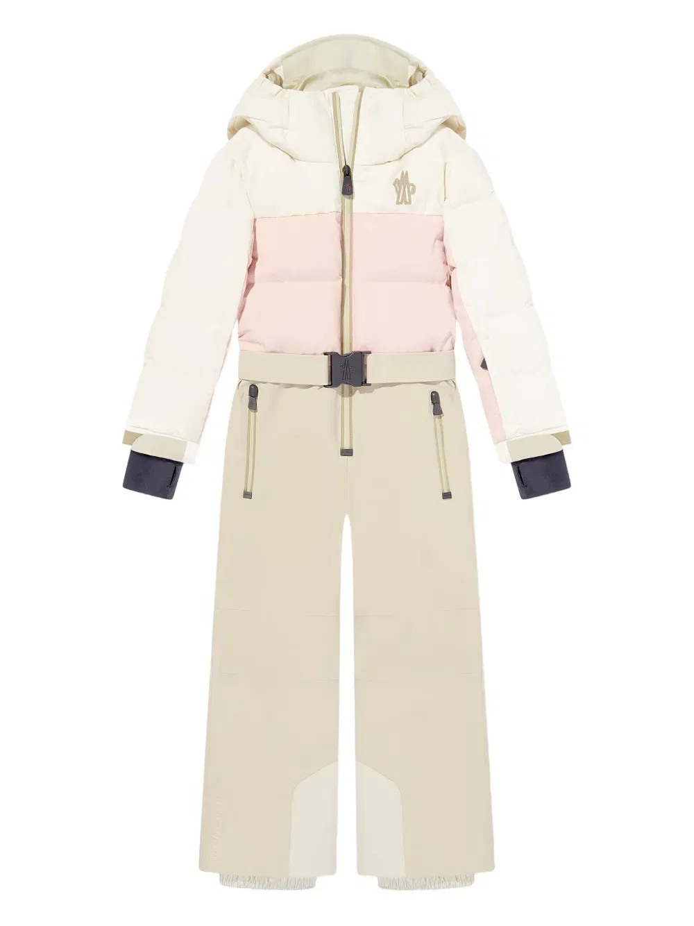 Горнолыжный костюм с поясом и панелями Moncler Grenoble Kids, нейтральный