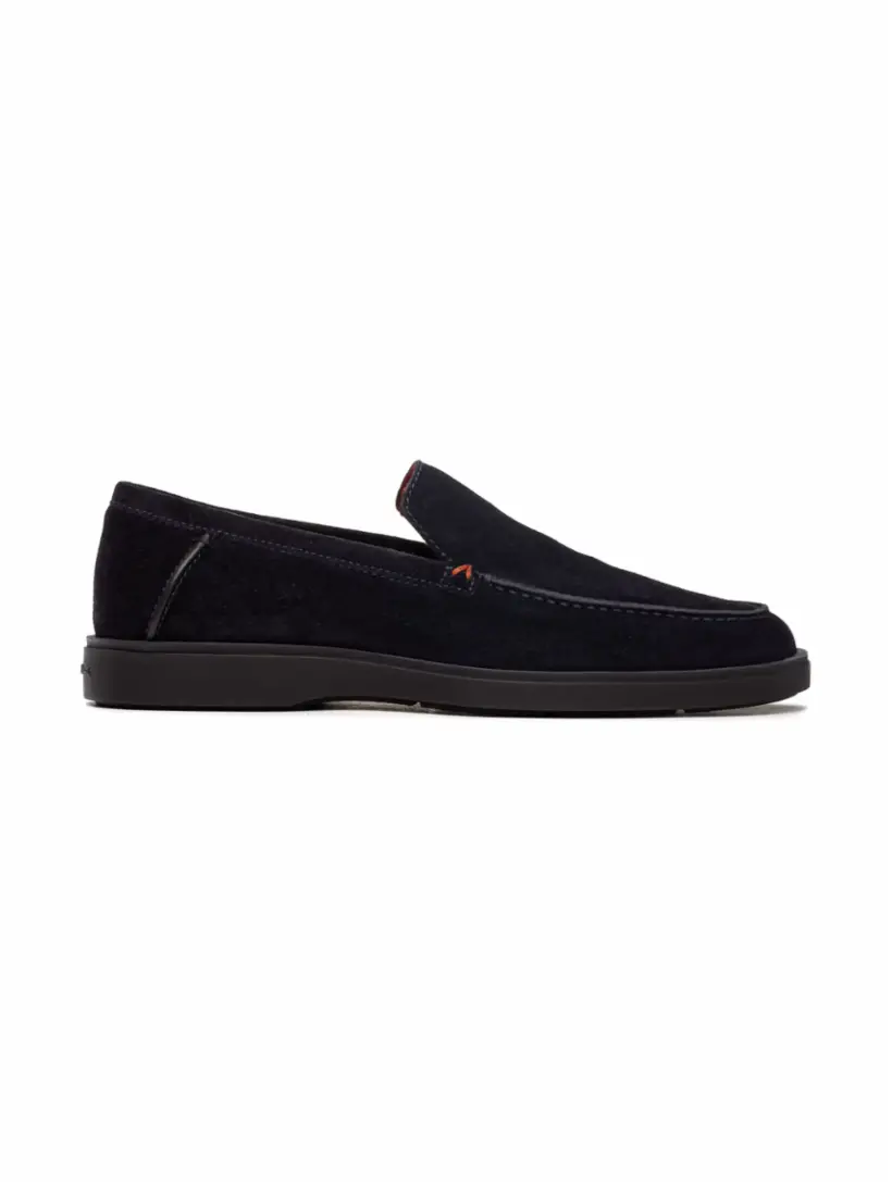 

Замшевые лоферы Santoni, тёмно-синий