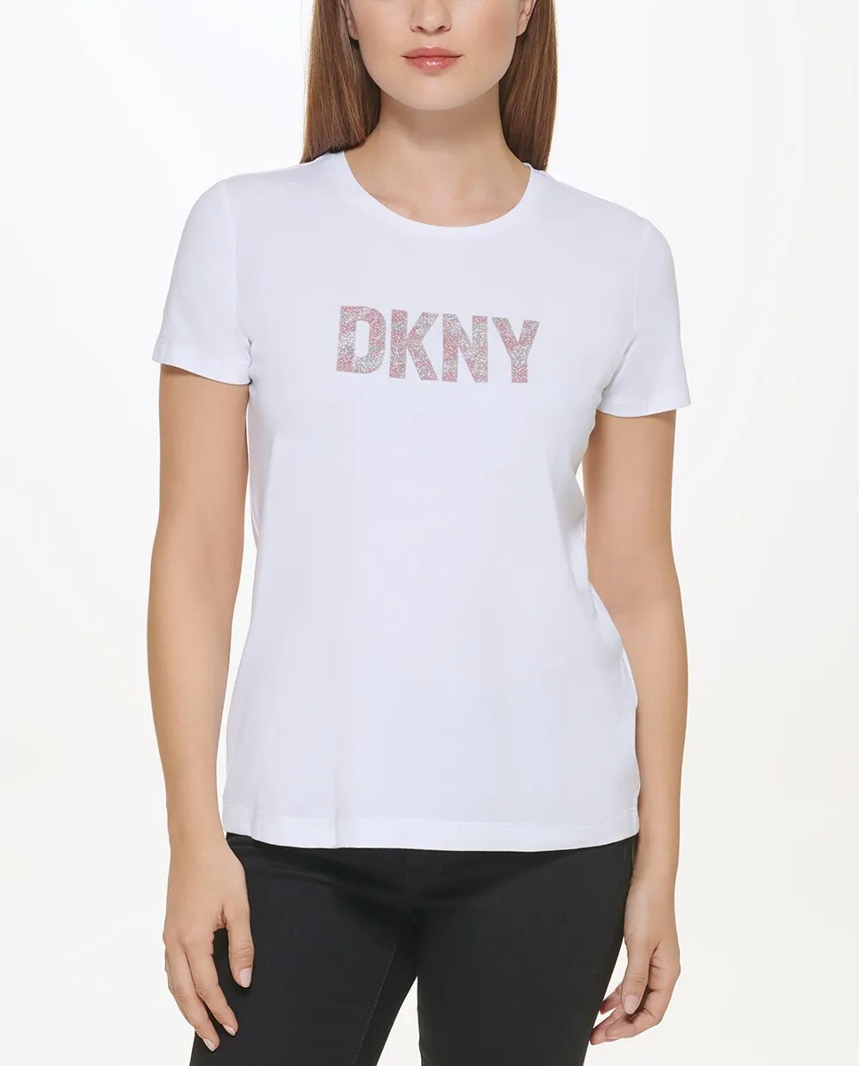 

Женская футболка с круглым вырезом и короткими рукавами DKNY, белый