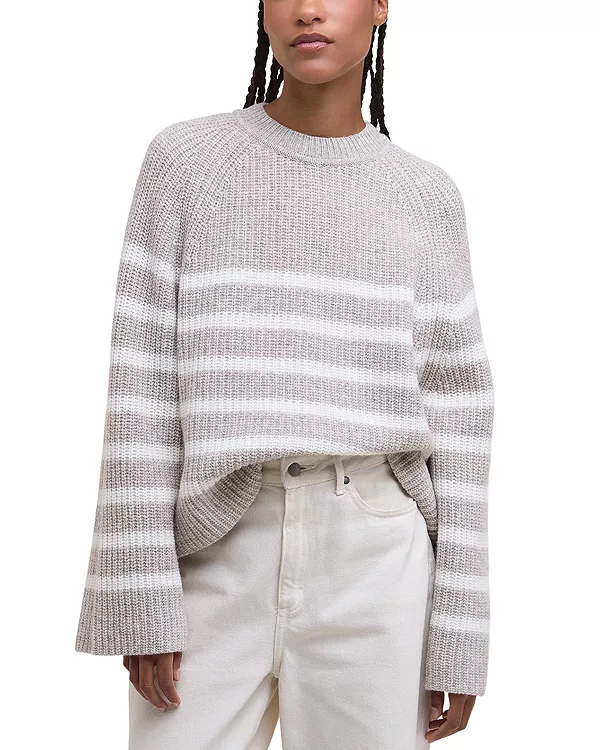 

Вязаный свитер с воротником-стойкой от Irene Barbour, серый