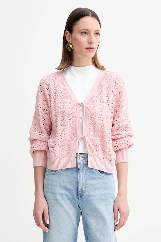 

Хлопковый кардиган RUTH Guess, розовый