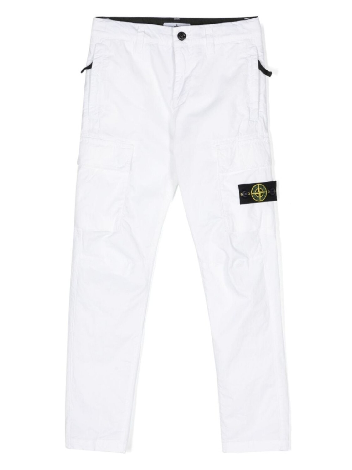 

Stone Island Junior прямые брюки с нашивкой Compass, белый