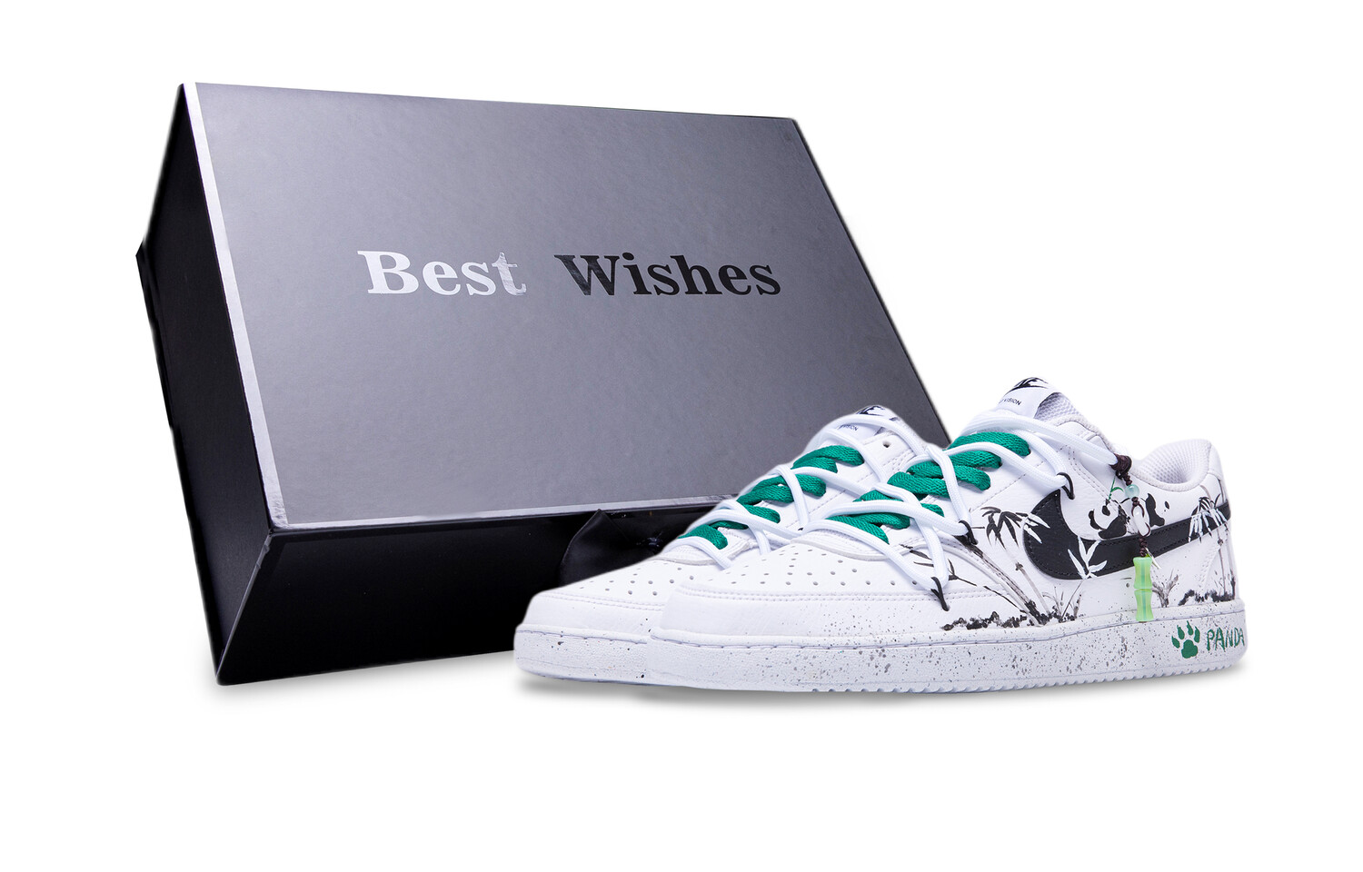

Кроссовки Nike Court Vision 1 Skateboarding Shoes Men Low-top White/Green/Black, зеленый