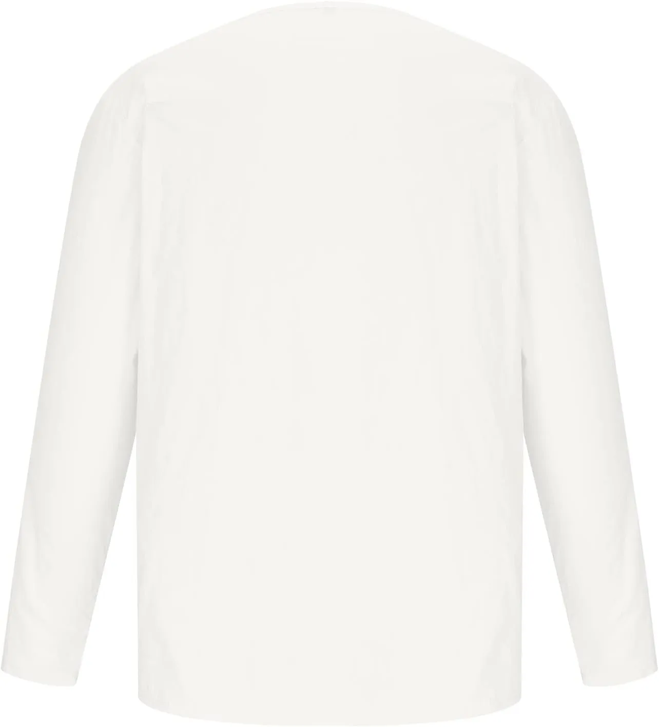 Мужская футболка Casual Cotton Linen V-образный вырез летняя однотонная с длинным рукавом — фото 3