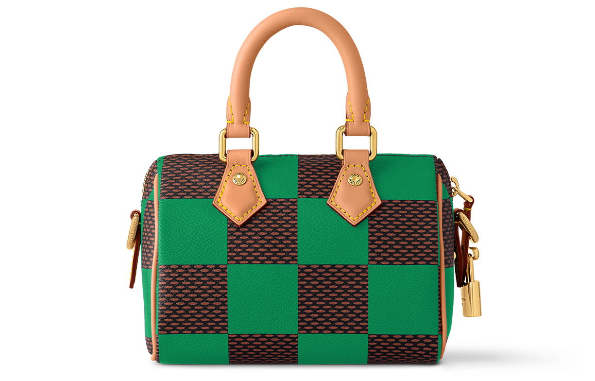 LOUIS VUITTON Сумка кросс-боди Nano Speedy в клетку Damier Pop Green — фото 3