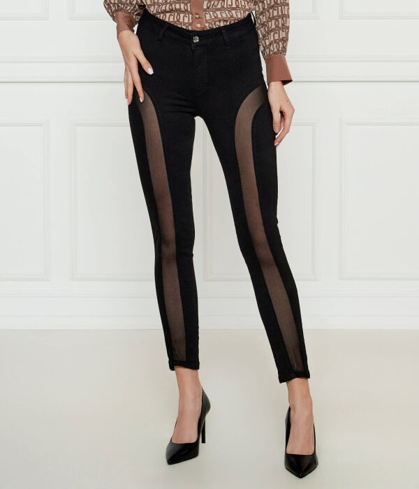 

Джинсы Liu Jo Slim Fit с прозрачными вставками, черный