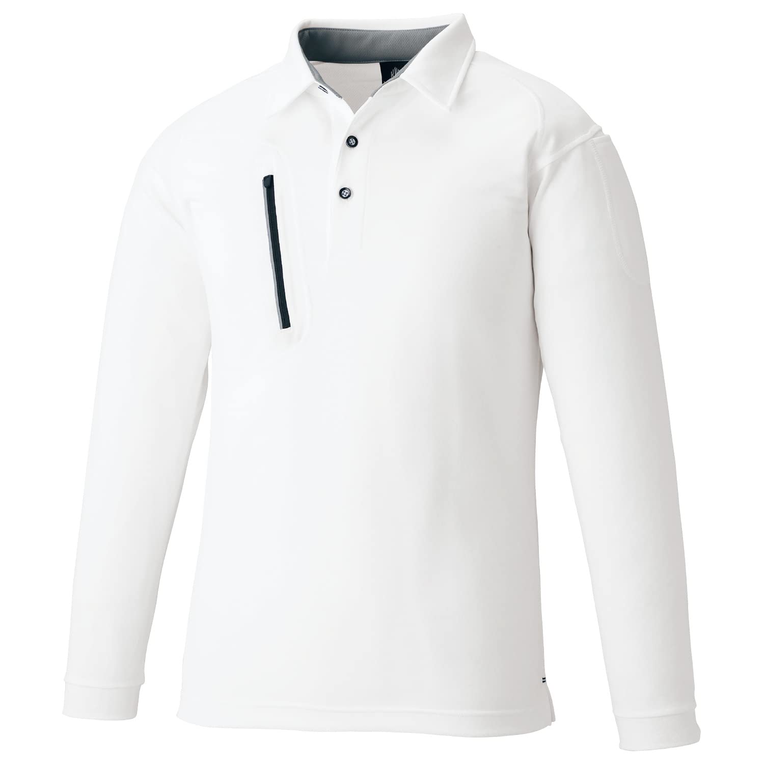 

Поло Oguraya POLOIZM 3675 с длинными рукавами и карманом на молнии, белое, размер 6L (3675-90-6L) Kokuraya