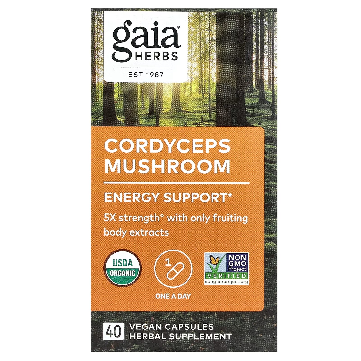 

Гриб кордицепс Gaia Herbs, 40 веганских капсул
