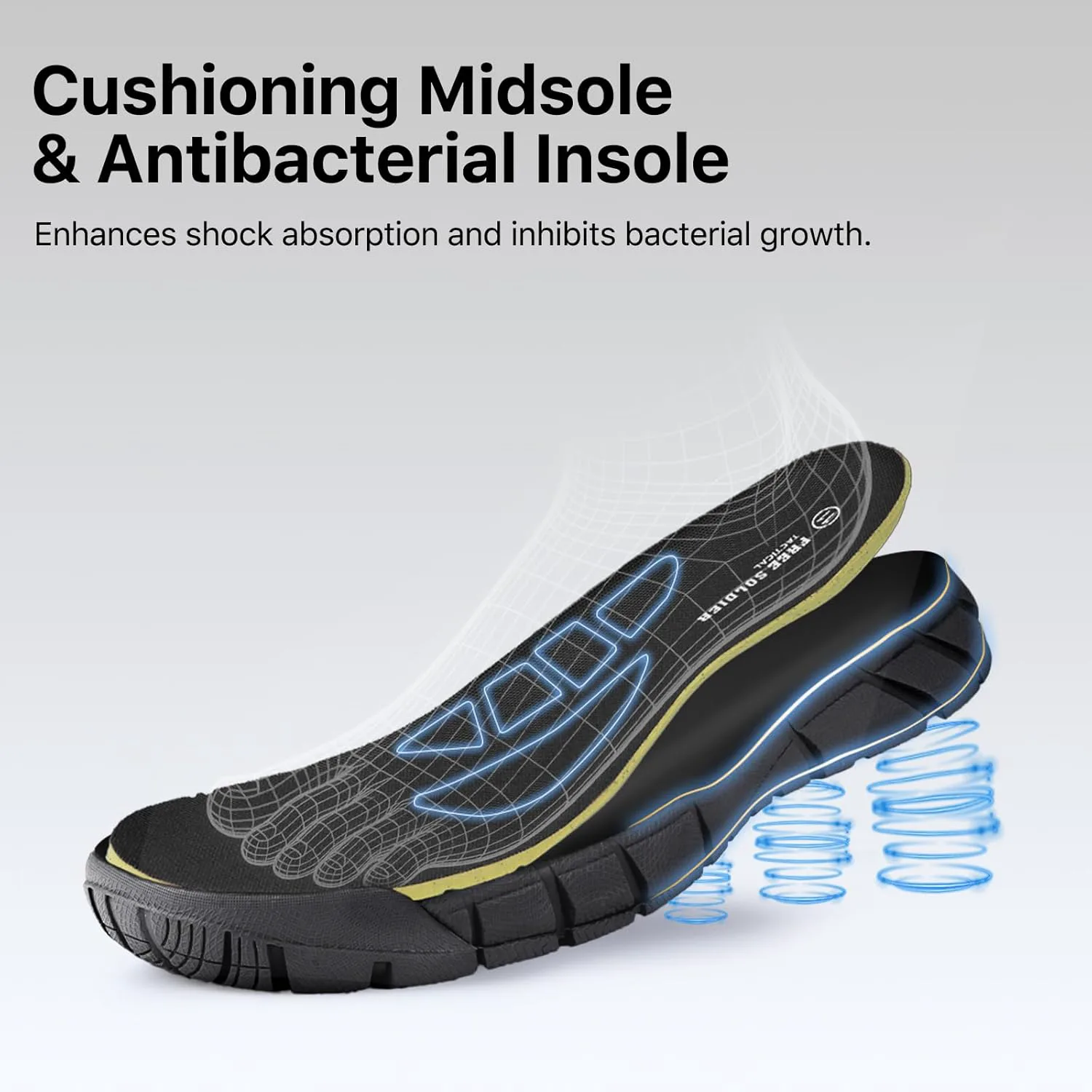 

БЕСПЛАТНЫЕ SOLDIER для мужчин, прочные рабочие ботинки, 6 дюймов, легкие водонепроницаемые походные ботинки из замши и кожи, тактические ботинки No Brand, черный