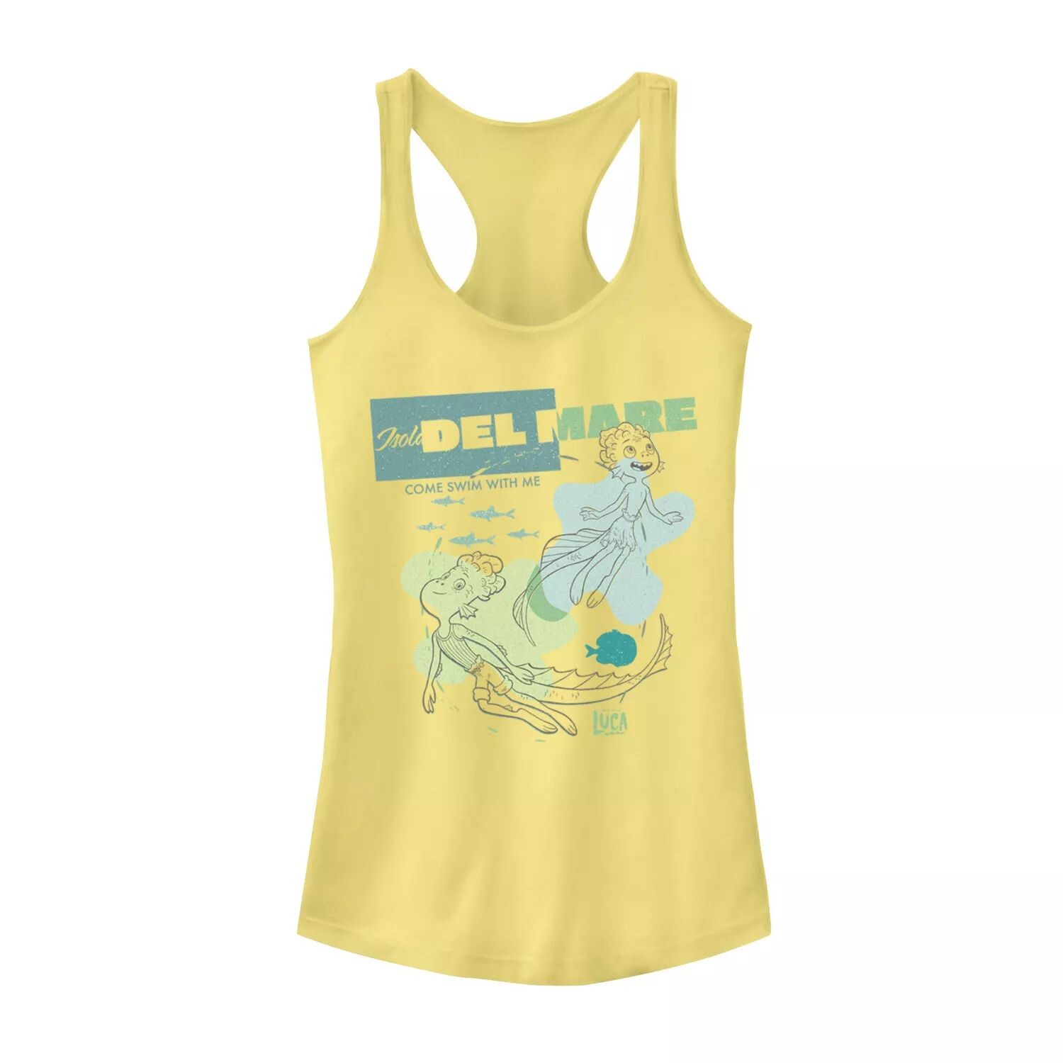 

Майка с графическим изображением Disney/Pixar Luca Juniors «Come Swim With Me» Licensed Character