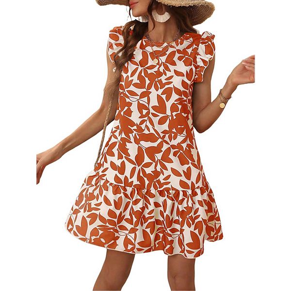 

Женское летнее платье без рукавов с рюшами Elitechoice, Orange