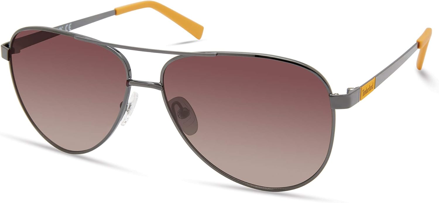 

Timberland мужские поляризованные пилотские солнцезащитные очки TBA9267, Shiny Dark Gunmetal