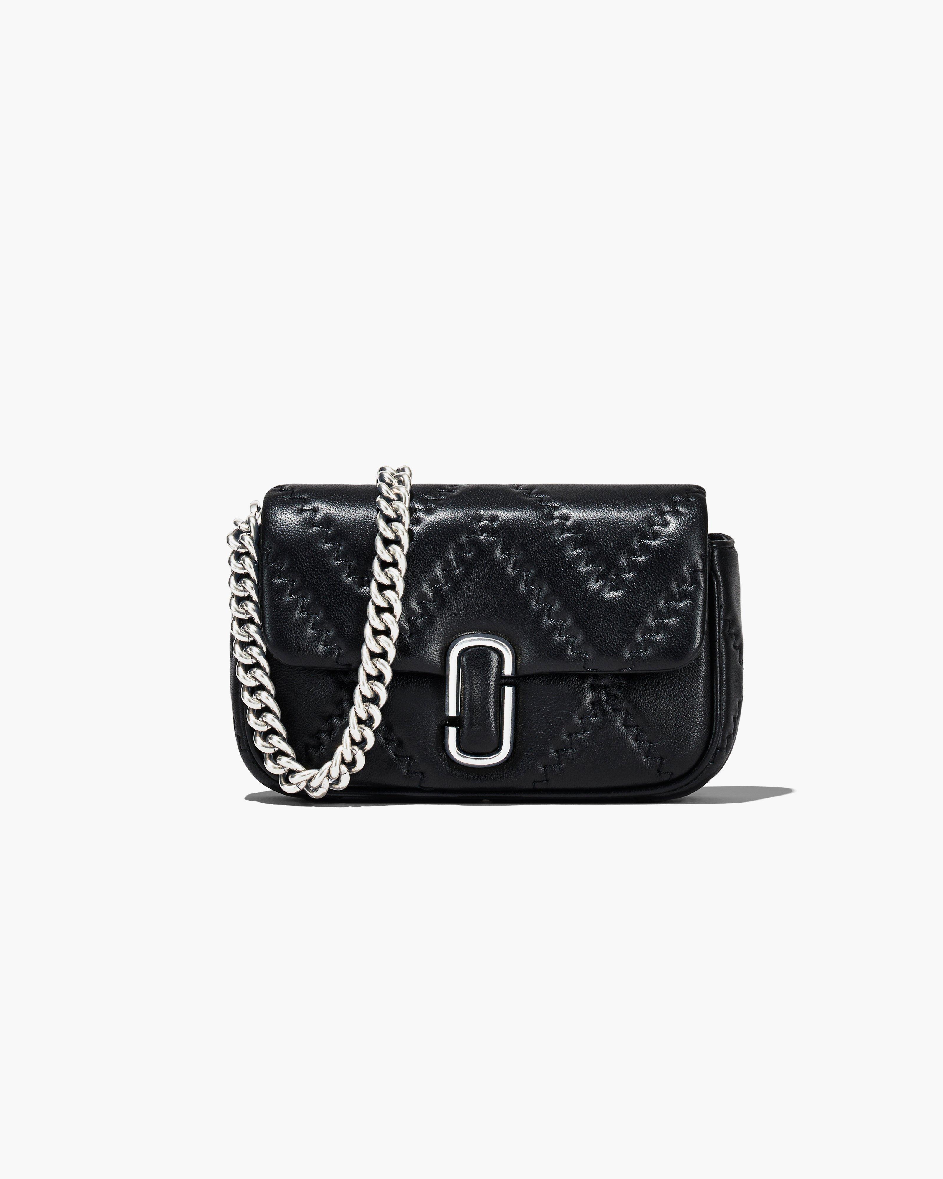 

Стеганая кожаная мини-сумка через плечо Marc Jacobs, черный