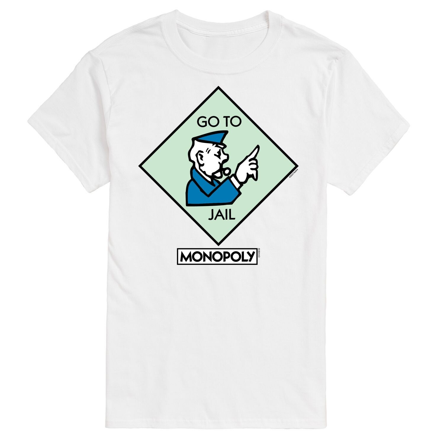 

Футболка с квадратным рисунком Big & Tall Monopoly Go To Jail Licensed Character, белый