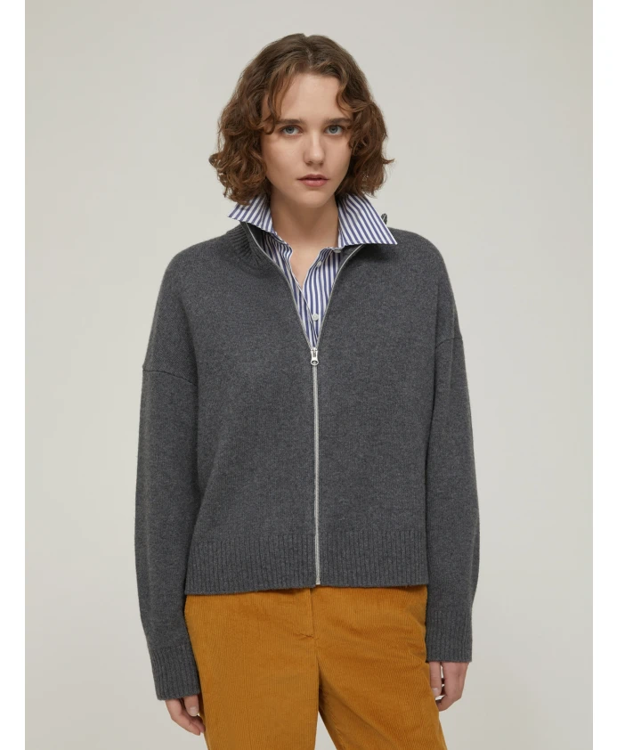 

Кардиган на молнии, шерсть, кашемир Pennyblack, серый
