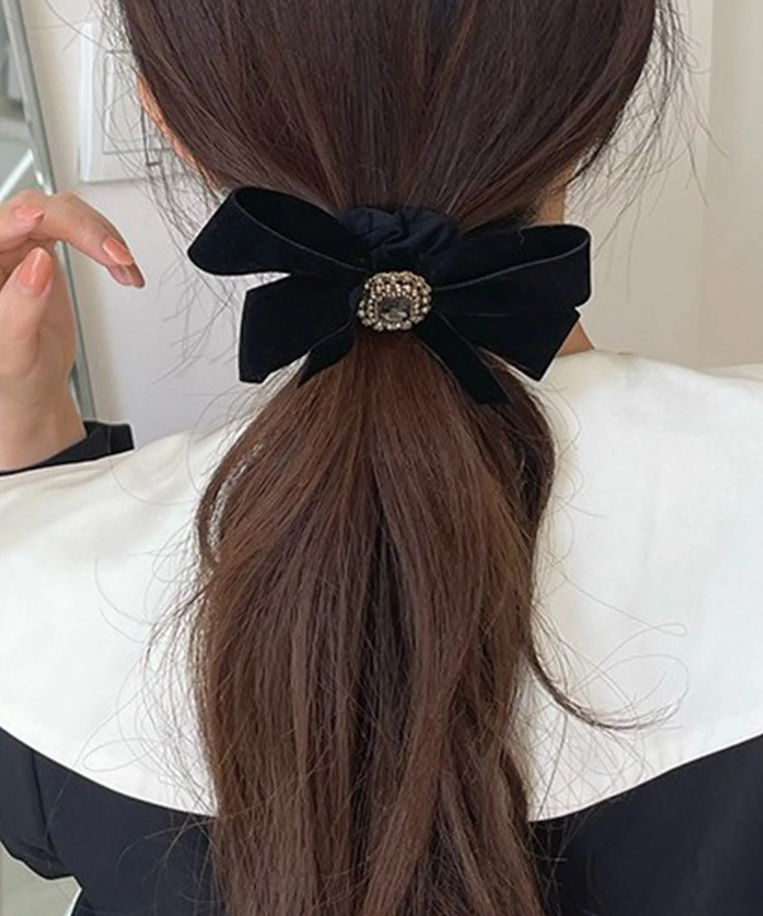 Набор из 2 заколок-резинок с брошью Lace Ladies, чёрный — фото 4