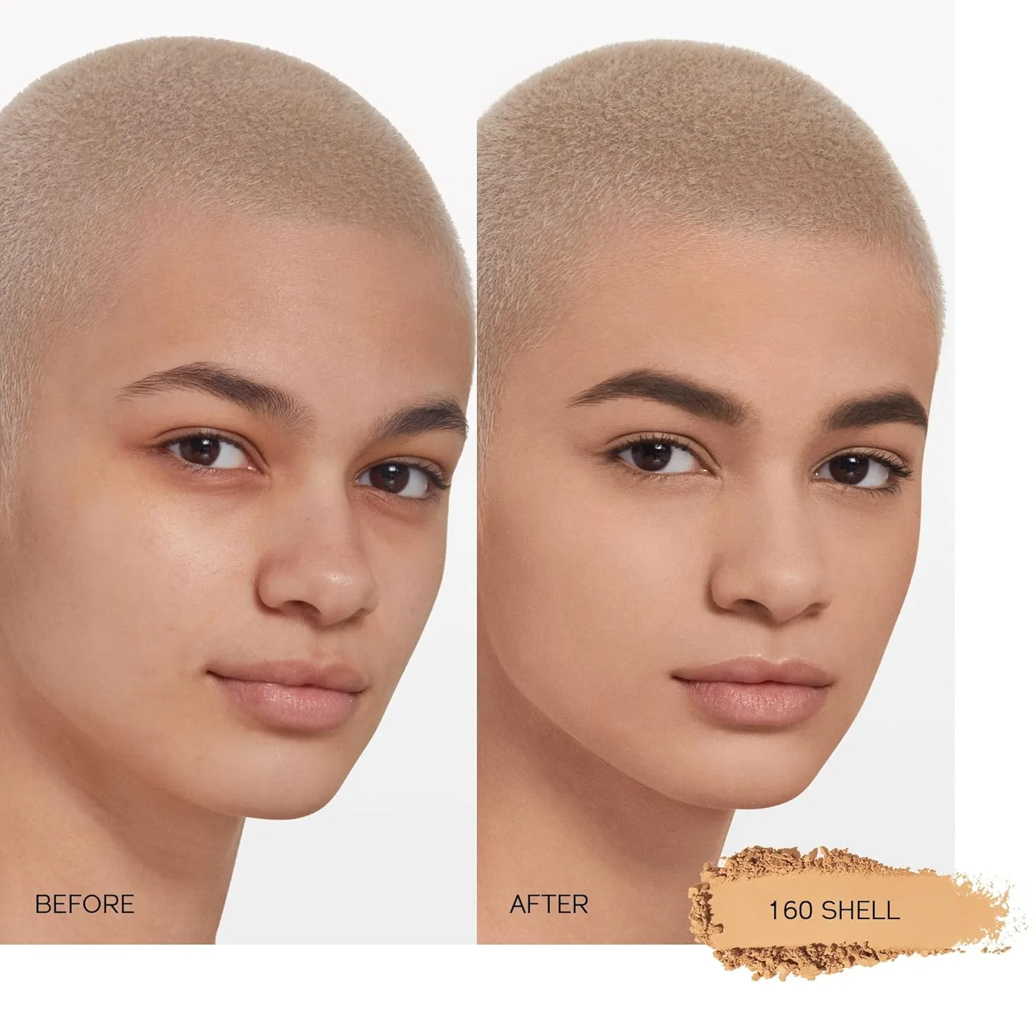 Shiseido Synchro Skin Self-Refreshing Custom Finish Powder Foundation - 24-часовое покрытие от легкого до среднего, регулируемое по плотности, с контролем блеска - стойкий и некомедогенный., 160 - Shell — фото 3