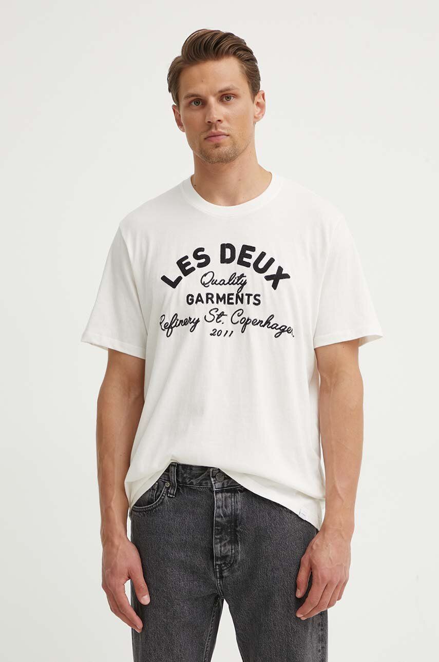 

Хлопковая футболка Les Deux, бежевый