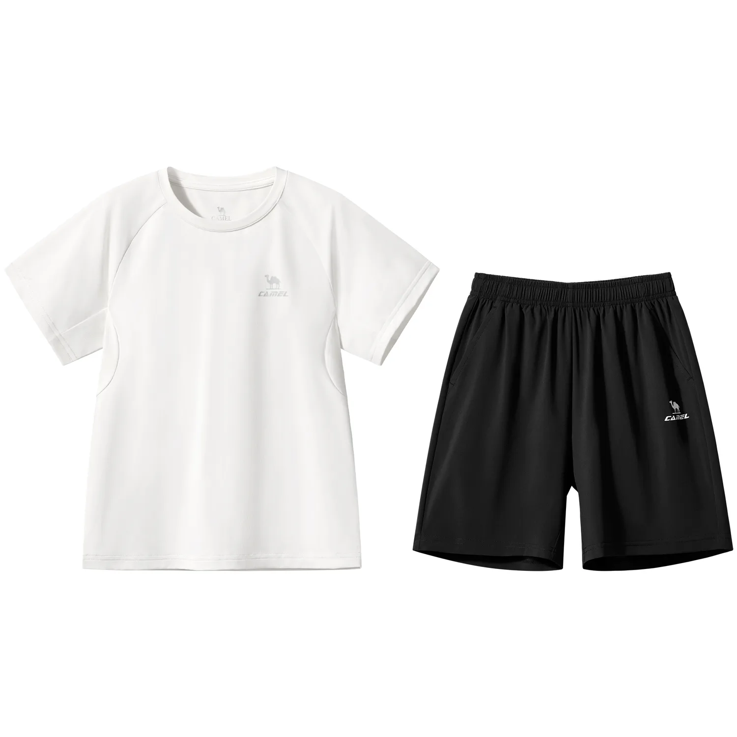 CAMEL Комплект спортивной одежды casual SS25 Infinite White топ + Phantom Black низ детский