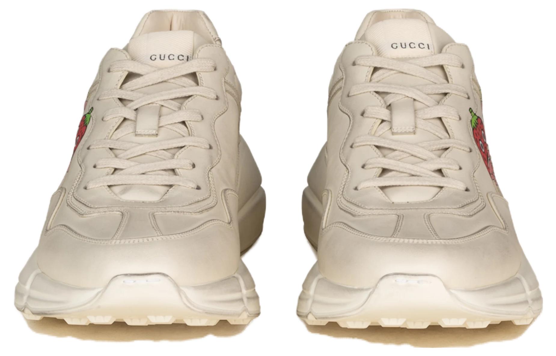 Rhyton Low Top Массивные Кроссовки Мужские Бежевые В Стиле Distressed GUCCI — фото 4
