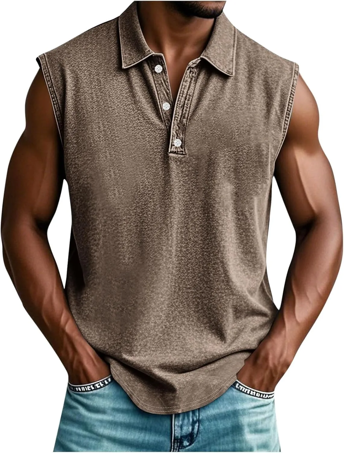 

Мужская безрукавка поло с пуговицами Sdeycui