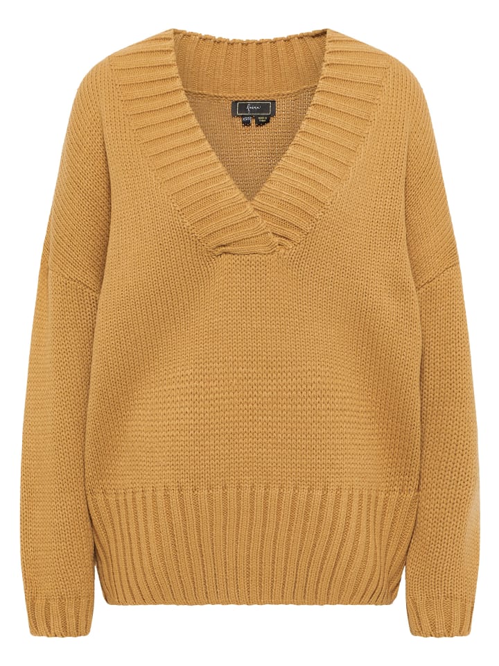 

Женский вязаный свитер цвета кэмел faina