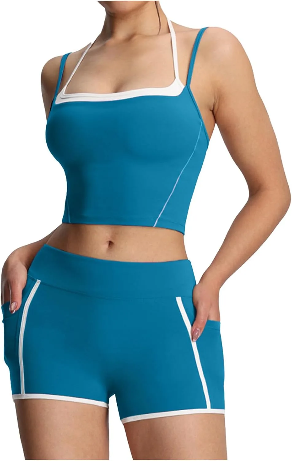 Женские шорты для йоги и бега High Waisted с карманом