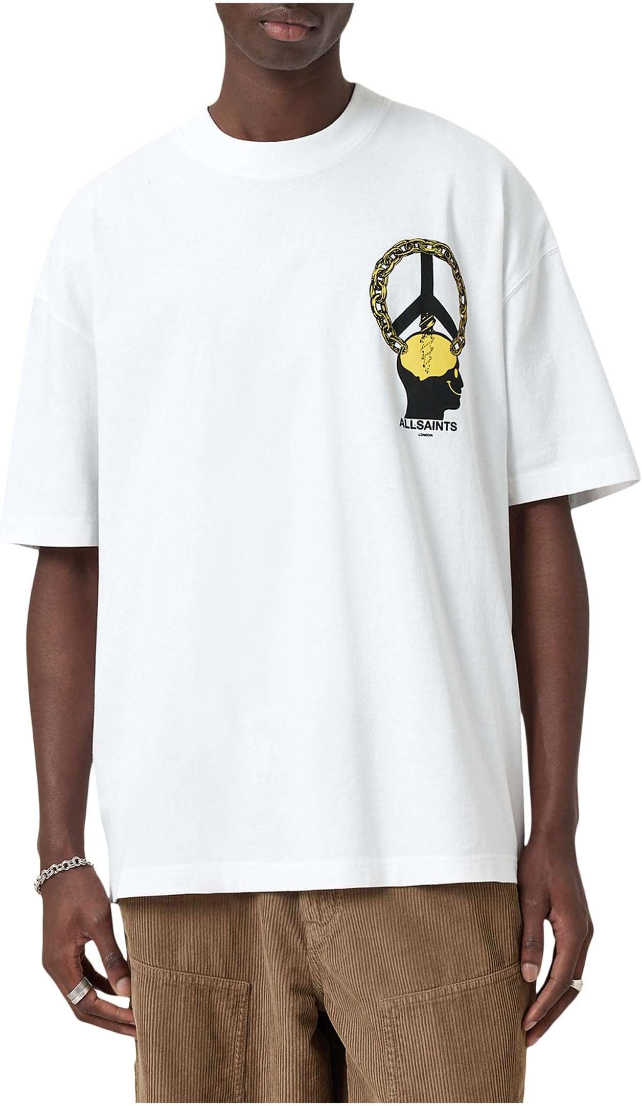 

Футболка AllSaints Screwed Short Sleeve Crew, цвет Optic White