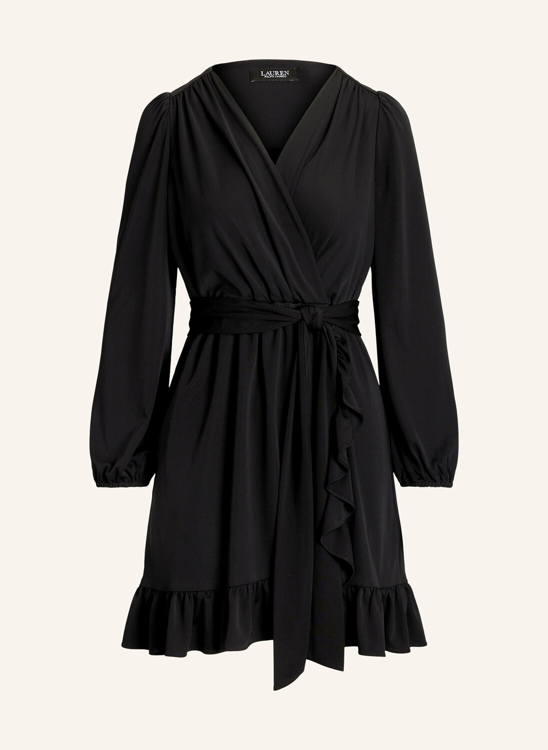 

Платье из джерси с запахом и рюшами Lauren Ralph Lauren, черный