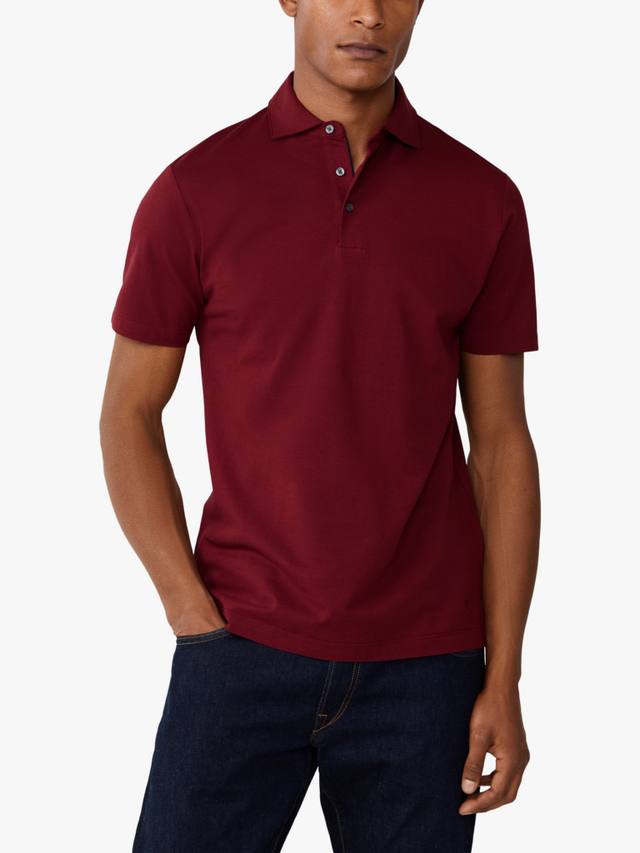 

Классическая хлопковая поло с короткими рукавами Hackett London, Burgundy Red