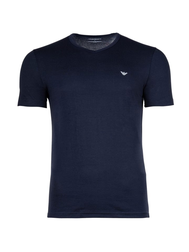 Emporio Armani Комплект из двух футболок синего цвета — фото 2