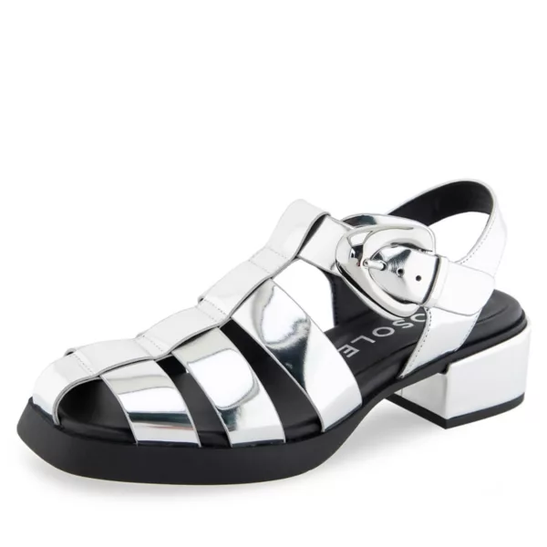 Элегантные женские сандалии-рыбаки Aerosoles, цвет silver mirror metal