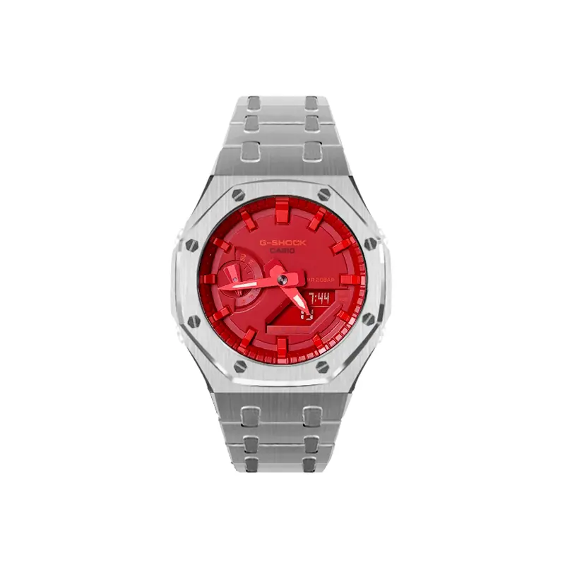 

CASIO Мужские часы с жидкокристаллическим/аналоговым дисплеем, красные
