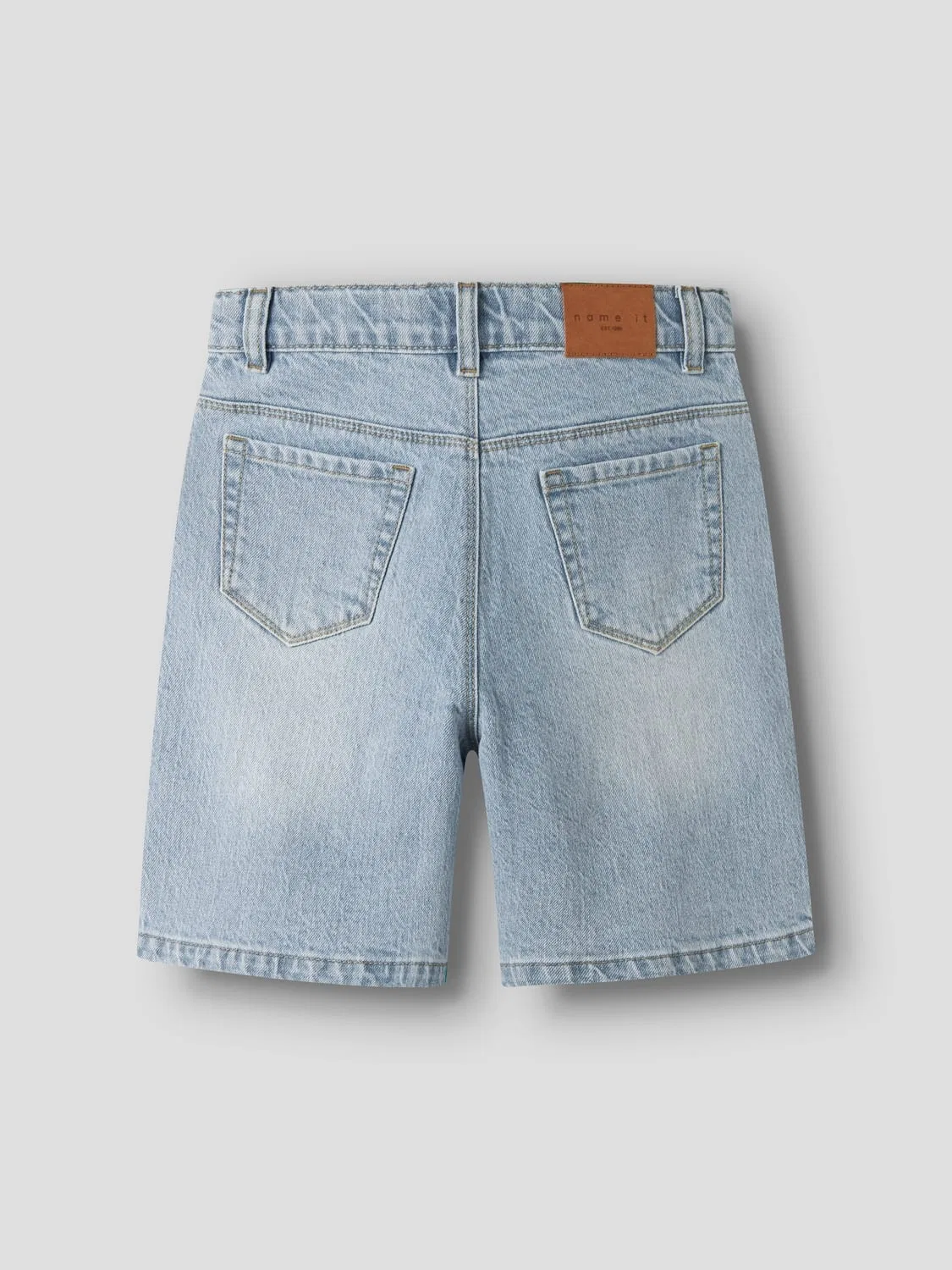 Шорты джинсовые с высокой талией, Name it, light blue bleached denim — фото 2