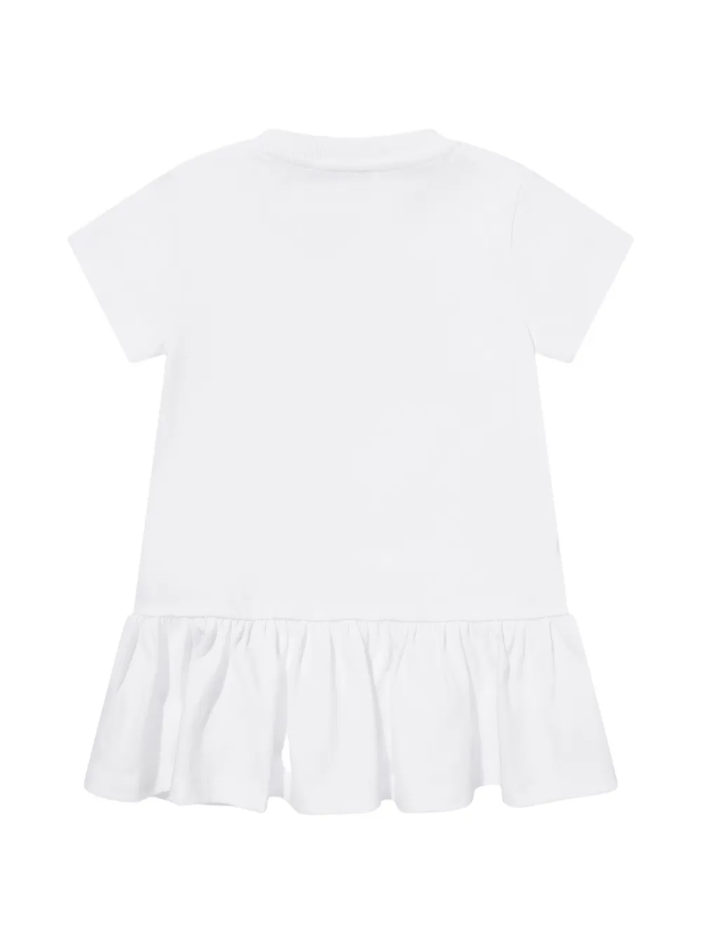 Платье с оборками и принтом мишки Moschino Kids, белый — фото 2
