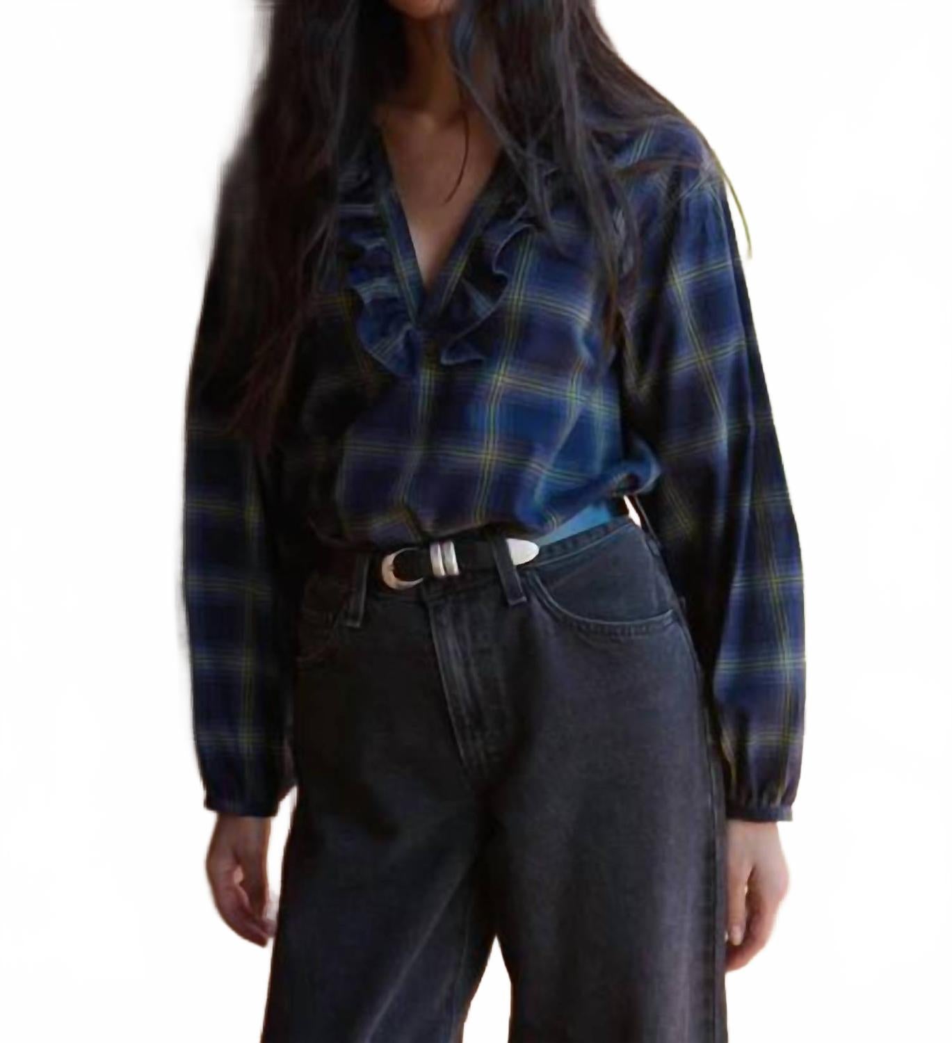 

Блузка Beckett в клетку «Звездная ночь» Nation LTD, starry night plaid