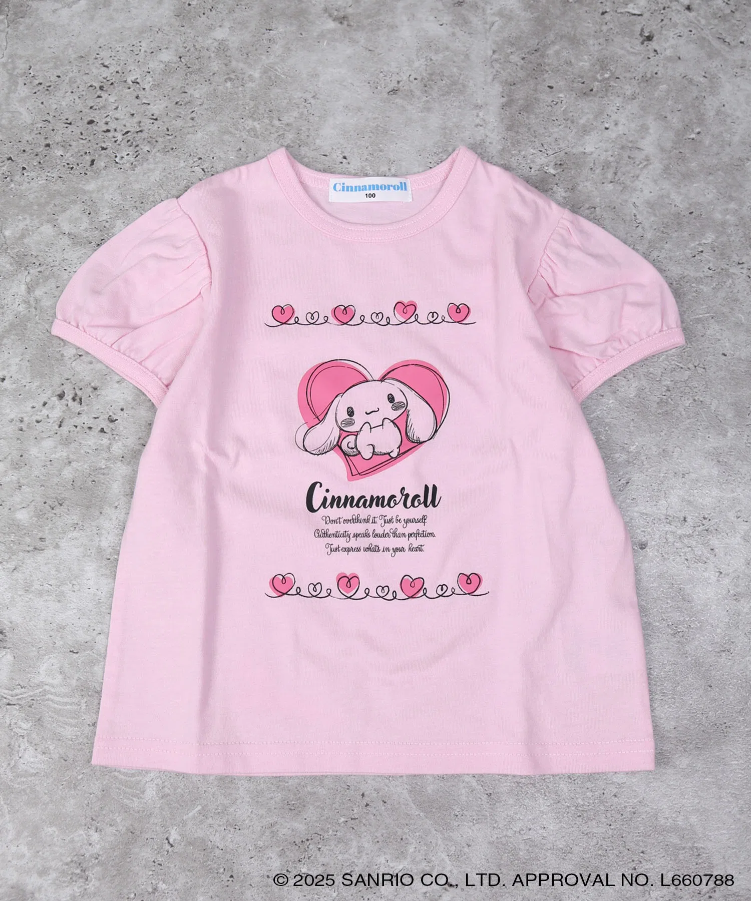 Розовая футболка с принтом La poche biscuit x Cinnamoroll для девочек