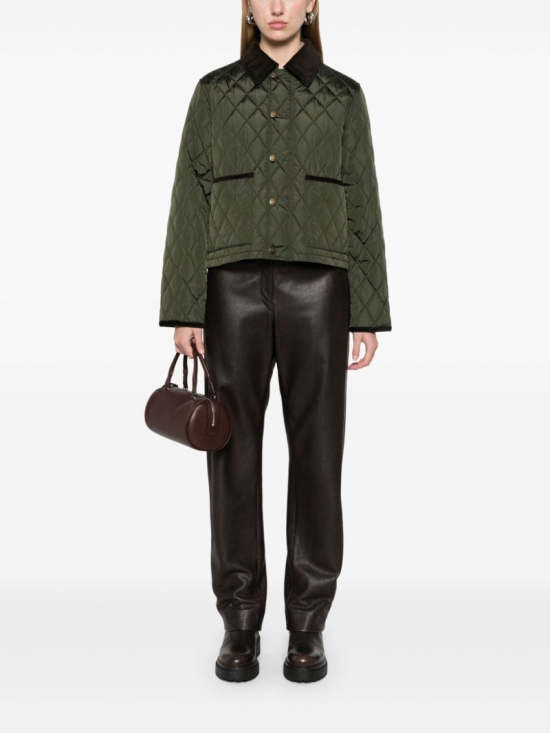 Стеганая куртка Burberry, зеленый — фото 2