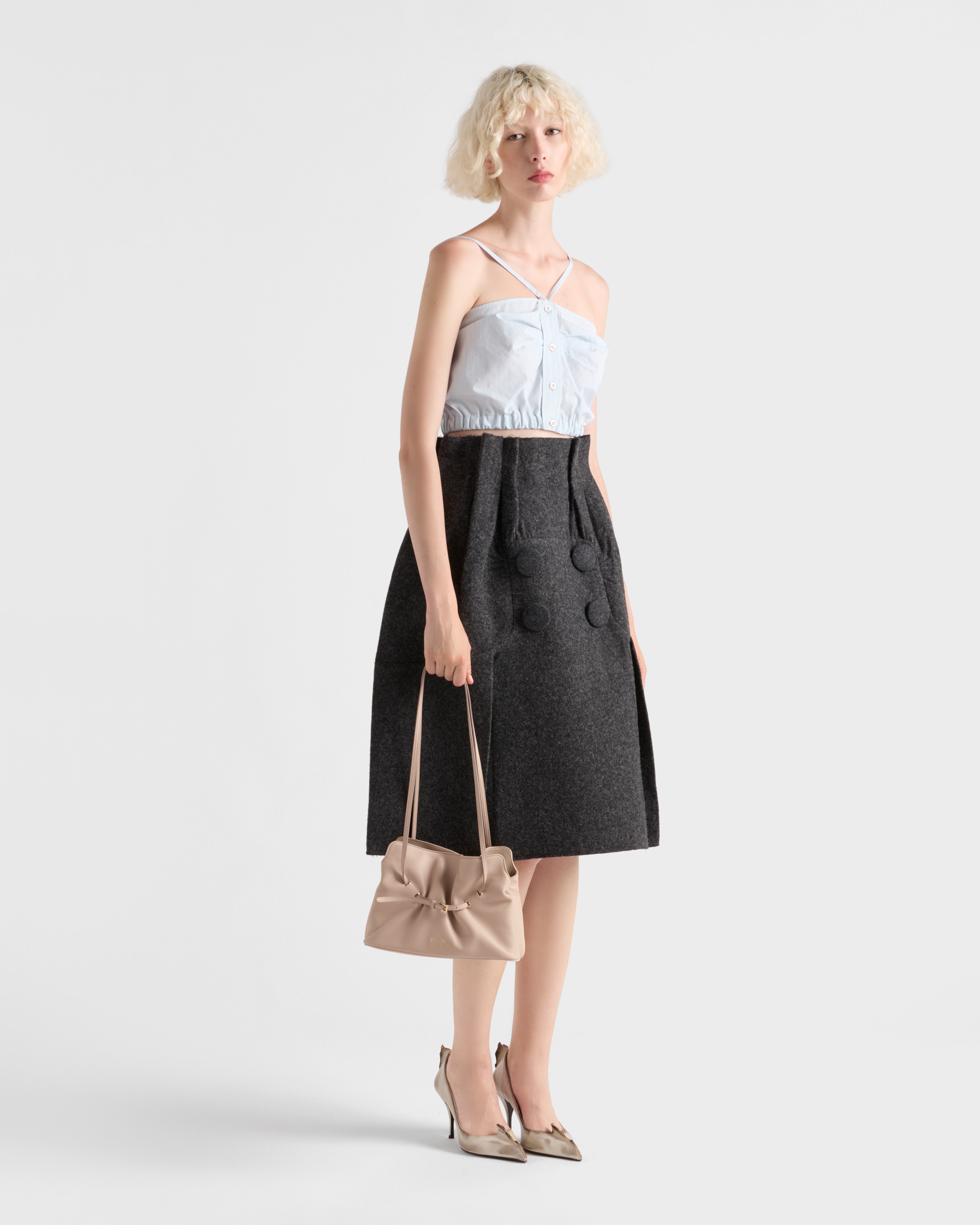 Маленькая кожаная сумка Prada Dada из наппы Prada, пудрово-розовый — фото 2